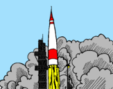 Desenho Lançamento foguete pintado por Feraligatir