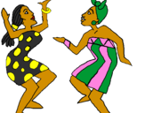 Desenho Mulheres a dançar pintado por As africanas