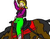 Desenho Vaqueira pintado por  no cavalo trovão florenc