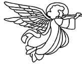Desenho Anjo com grandes asas pintado por Ruth