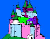 Desenho Castelo medieval pintado por isabele 