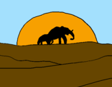 Desenho Elefante ao amanhecer pintado por pedro
