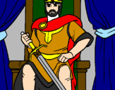 Desenho Cavaleiro rei pintado por Henrique lima
