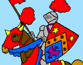 Desenho Cavaleiro a cavalo pintado por leonardo lellis favoreti