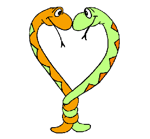 Desenho Serpentes apaixonadas pintado por Gabi