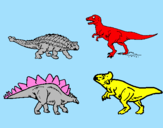 Desenho Dinossauros de terra pintado por sybella