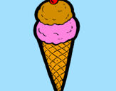Desenho Cone de gelado pintado por Bruno