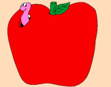 Desenho Lagarto na fruta pintado por ema