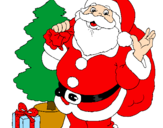 Desenho Santa Claus e uma árvore de natal pintado por ARYENNY
