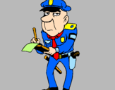 Desenho Polícia a passar multas pintado por caio xavier