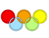 Desenho Argolas dos jogos olimpícos pintado por leonardo