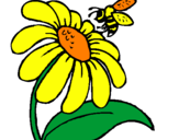 Desenho Margarida com abelha pintado por ISABEL