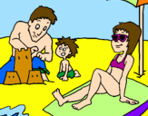 Desenho Família férias pintado por **gabrielle**