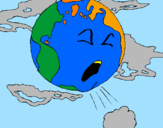 Desenho Terra doente pintado por joana