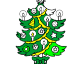 Desenho Árvore de natal com velas pintado por lucas natalia