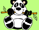 Desenho Urso panda pintado por pipa