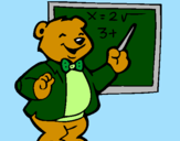 Desenho Professor urso pintado por  vitoria zilio