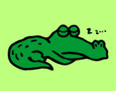 Desenho Crocodilo a dormir pintado por Patricia