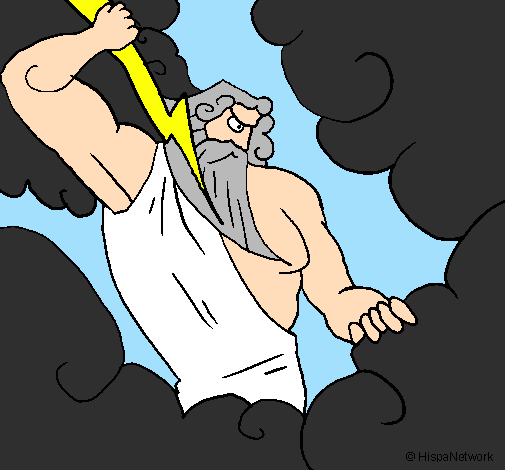 Desenho Zeus pintado por joana