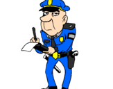 Desenho Polícia a passar multas pintado por gustavo gatao