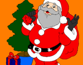 Desenho Santa Claus e uma árvore de natal pintado por DANYELL