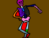 Desenho Esqueleto contente pintado por  Caio Roberto