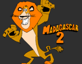 Desenho Madagascar 2 Alex pintado por meu leão