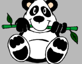 Desenho Urso panda pintado por Duda Bella