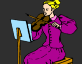 Desenho Dama violinista pintado por neia