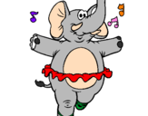 Desenho Elefante com tutú pintado por eliana c s l 