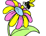 Desenho Margarida com abelha pintado por  JOANA