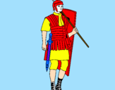 Desenho Soldado romano pintado por Rafael p