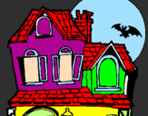 Desenho Casa do mistério pintado por leonardo
