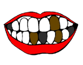 Desenho Boca e dentes pintado por adriely