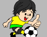 Desenho Rapaz a jogar futebol pintado por Nunes