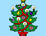 Desenho Árvore de natal com velas pintado por mikael