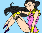 Desenho Princesa ninja pintado por isabela