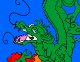 Desenho Dragão japonês pintado por nuno mendes
