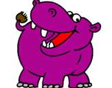 Desenho Hipopótamo pintado por tiago