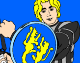 Desenho Cavaleiro com escudo de leão pintado por sergio