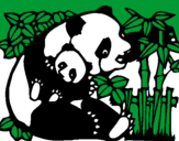 Desenho Mamã panda pintado por maria teresa