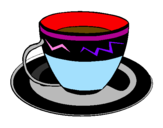 Desenho Taça de café pintado por maria clara