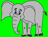 Desenho Elefante feliz pintado por anónimo