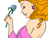 Desenho Princesa com uma rosa pintado por teresa