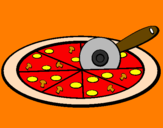 Desenho Pizza pintado por Clara