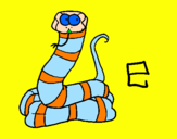 Desenho Serpente pintado por danda