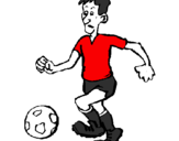 Desenho Jogador de futebol pintado por Vermelho