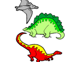 Desenho Três classes de dinossauros pintado por LUIZFELIPE