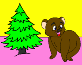 Desenho Urso e abeto pintado por SOPHIA