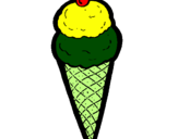 Desenho Cone de gelado pintado por Joana